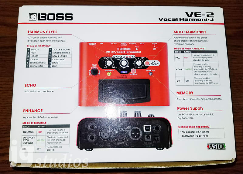 Boss Ve 2 Vocal Harmonist User Manual